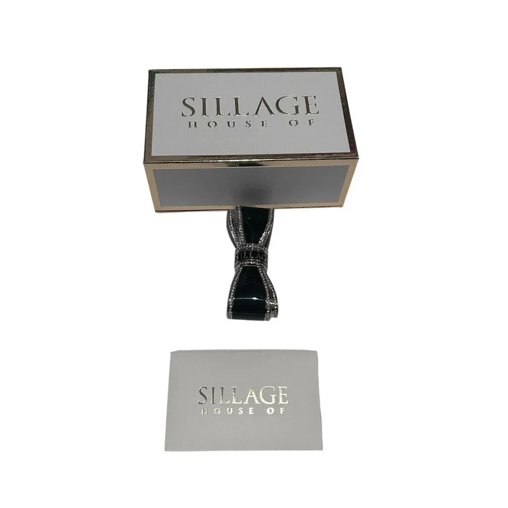 House of Sillage Bow Lipstick Case, Black New Read Description